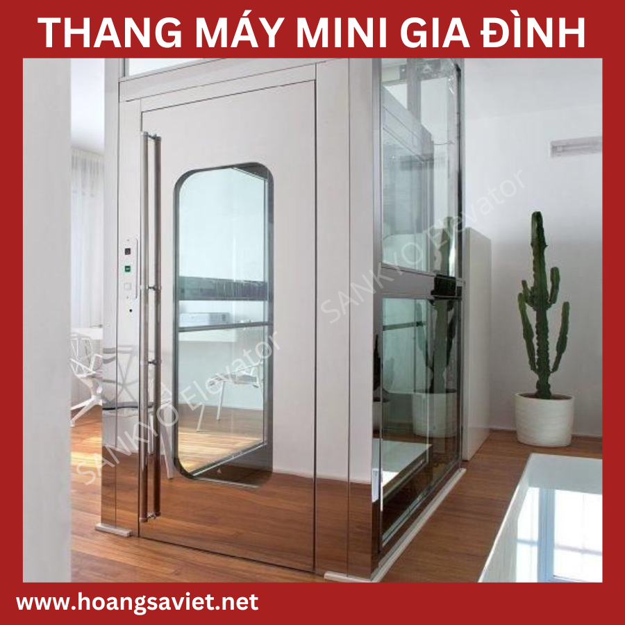 Mẫu thang máy thủy lực 3 tầng cửa mở tay