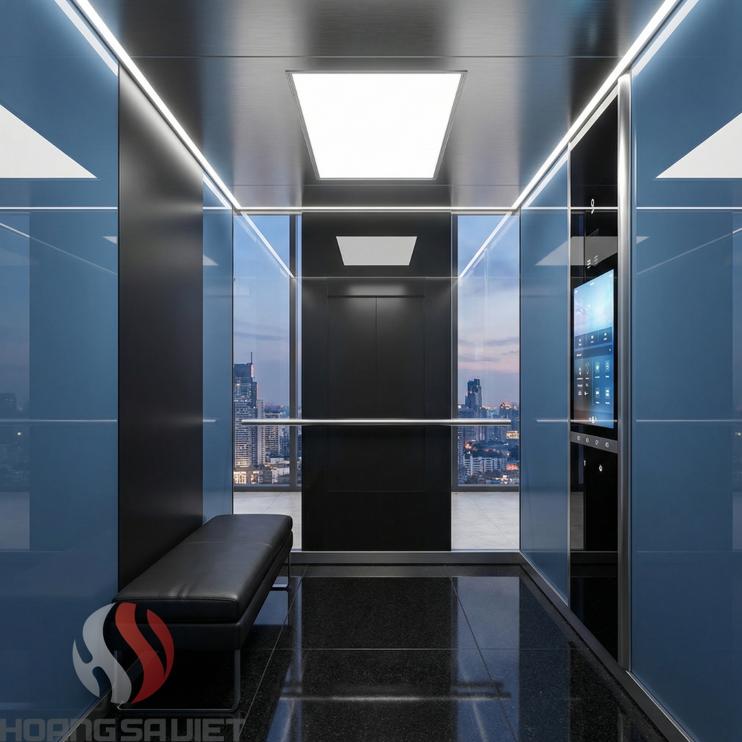 Cabin thang máy cho gia chủ mệnh Thủy