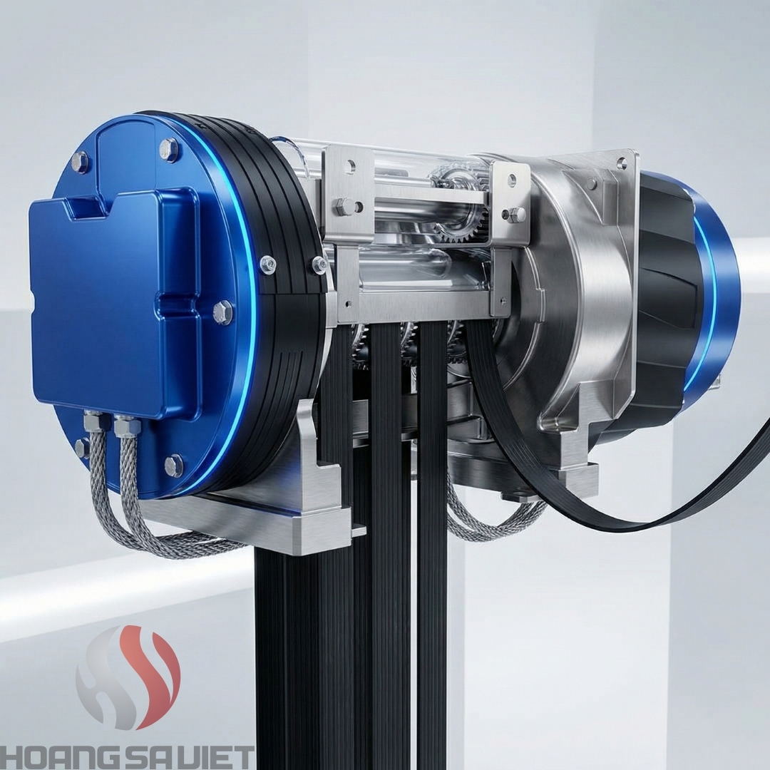 Motor thang máy cáp Dẹt Vận hành êm ái, gần như không tiếng ồn