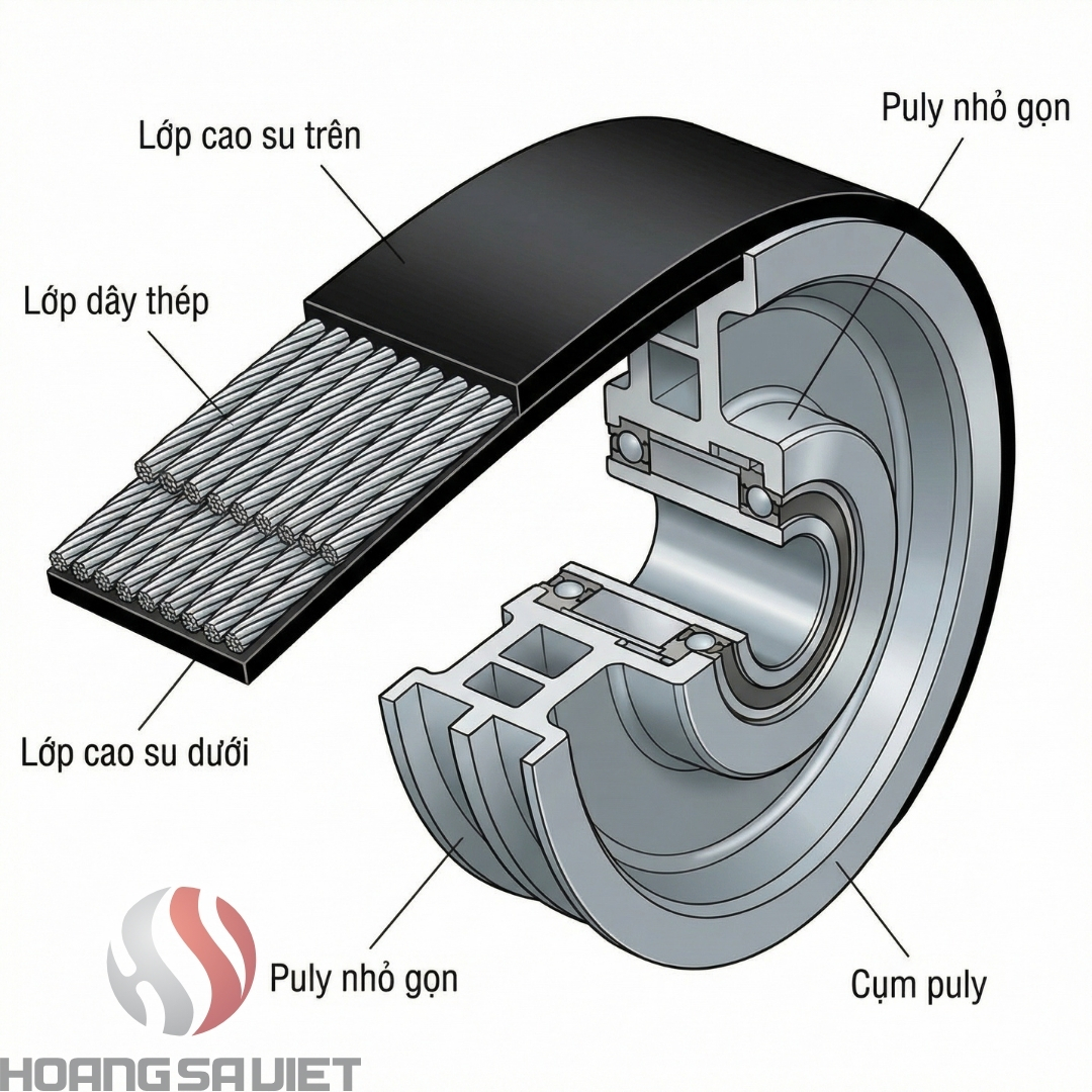 Điểm khác biệt cốt lõi nằm ở kích thước puly