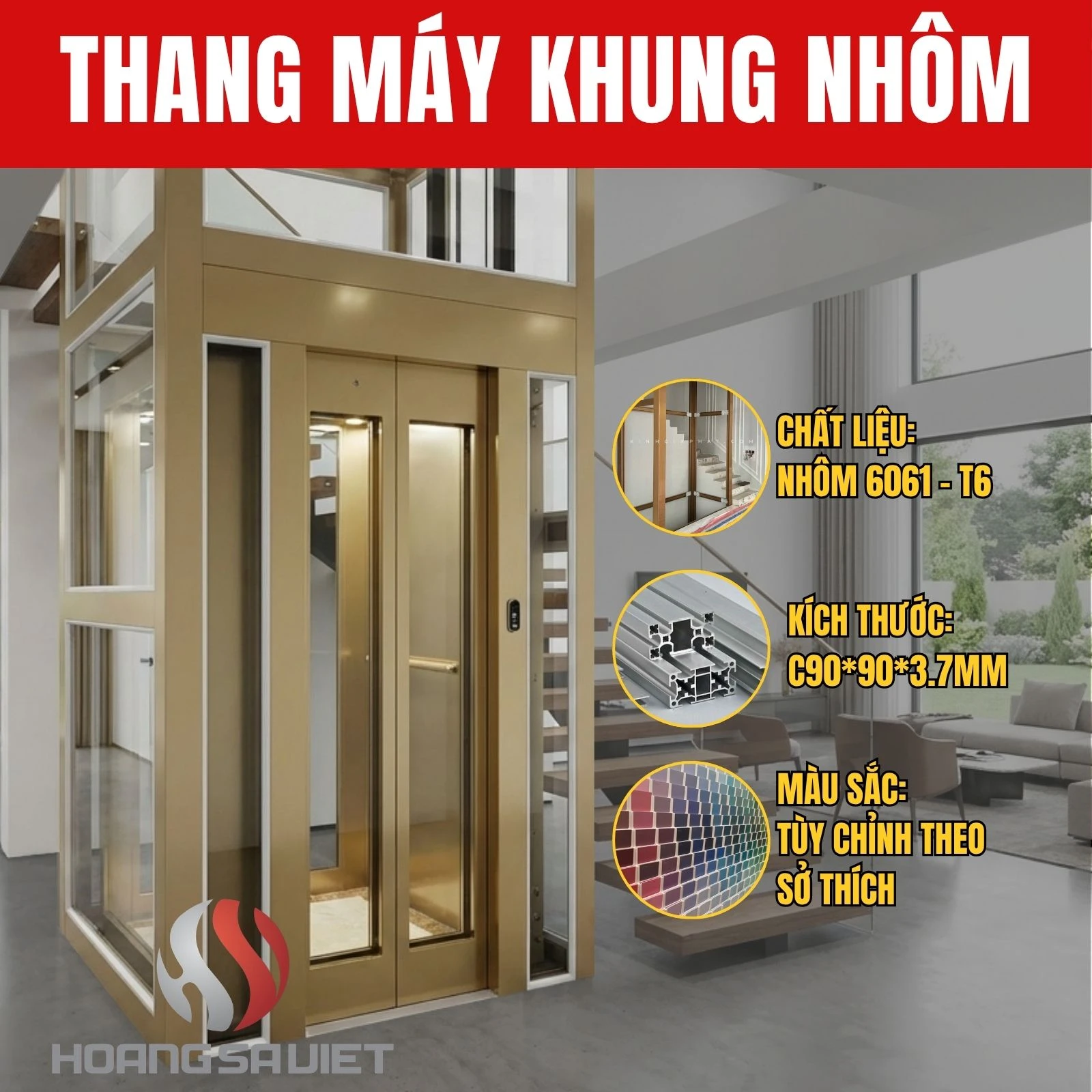 Thông Số Cơ Bản Của Khung Nhôm Dùng Trong Thang Máy