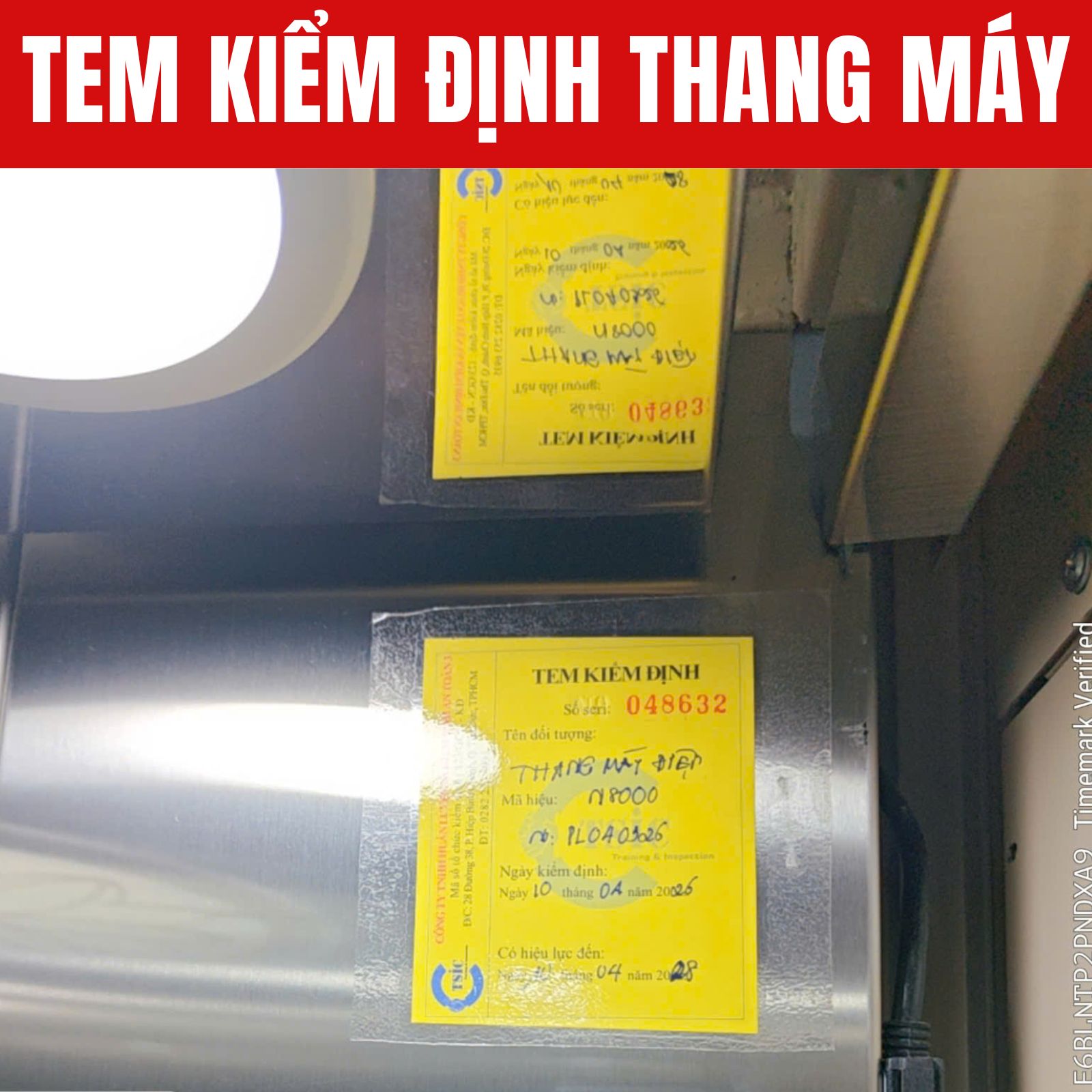 Tem kiểm địnhj thang máy