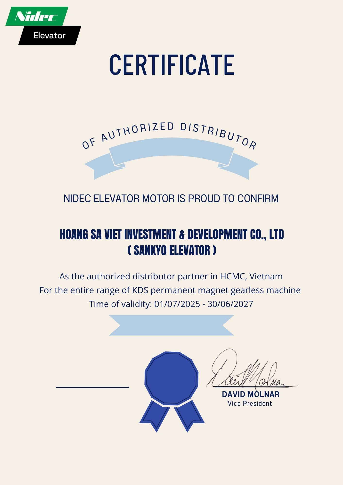 Giấy chứng nhận nhà phân phối 