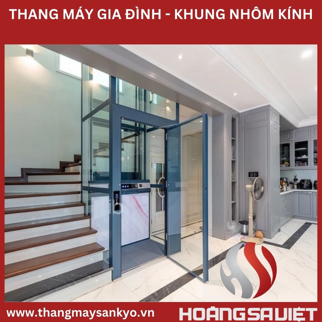 Thang máy gia đình khung nhôm kính Thang máy gia đình khung nhôm kính