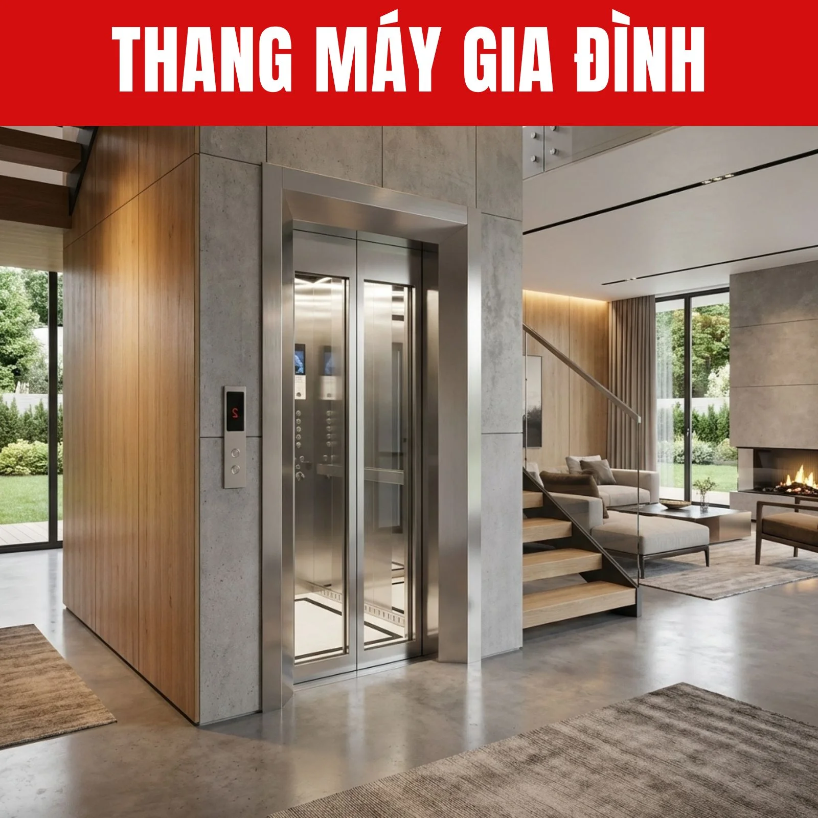 thang máy kính gia đình