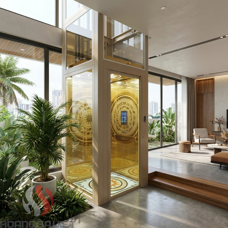 Một chiếc thang máy mini chuẩn không hố pit với đầy đủ tiêu chuẩn an toàn