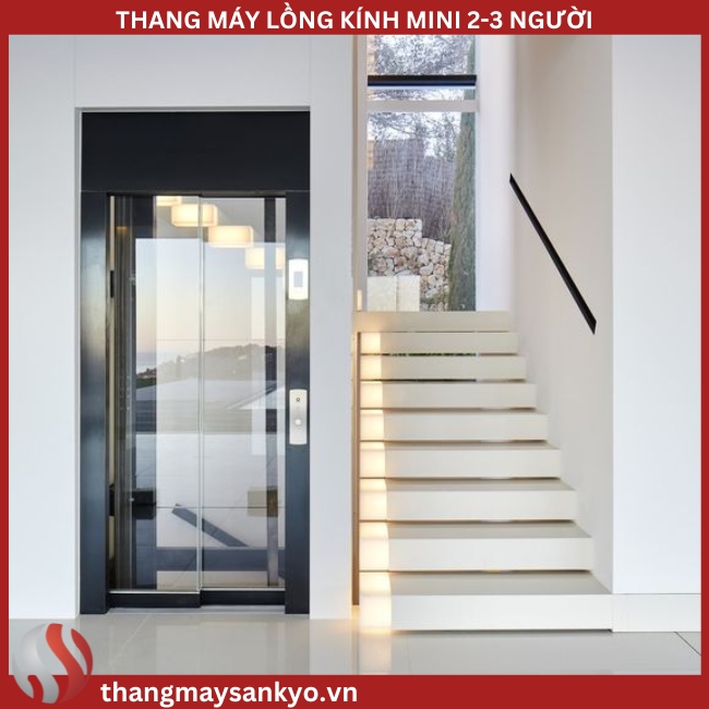 Hình ảnh minh hoạ thang máy kính mini 2-3 người Hình ảnh minh hoạ thang máy kính mini 2-3 người