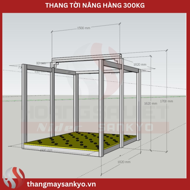Ảnh minh hoạ thang tời hàng 300kg Ảnh minh hoạ thang tời hàng 300kg