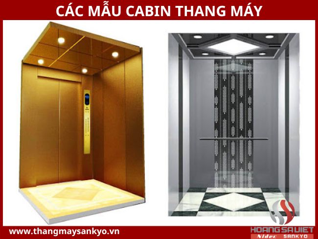 Cabin thang máy công nghiệp với ốp thép và đèn LED Cabin thang máy công nghiệp với ốp thép và đèn LED