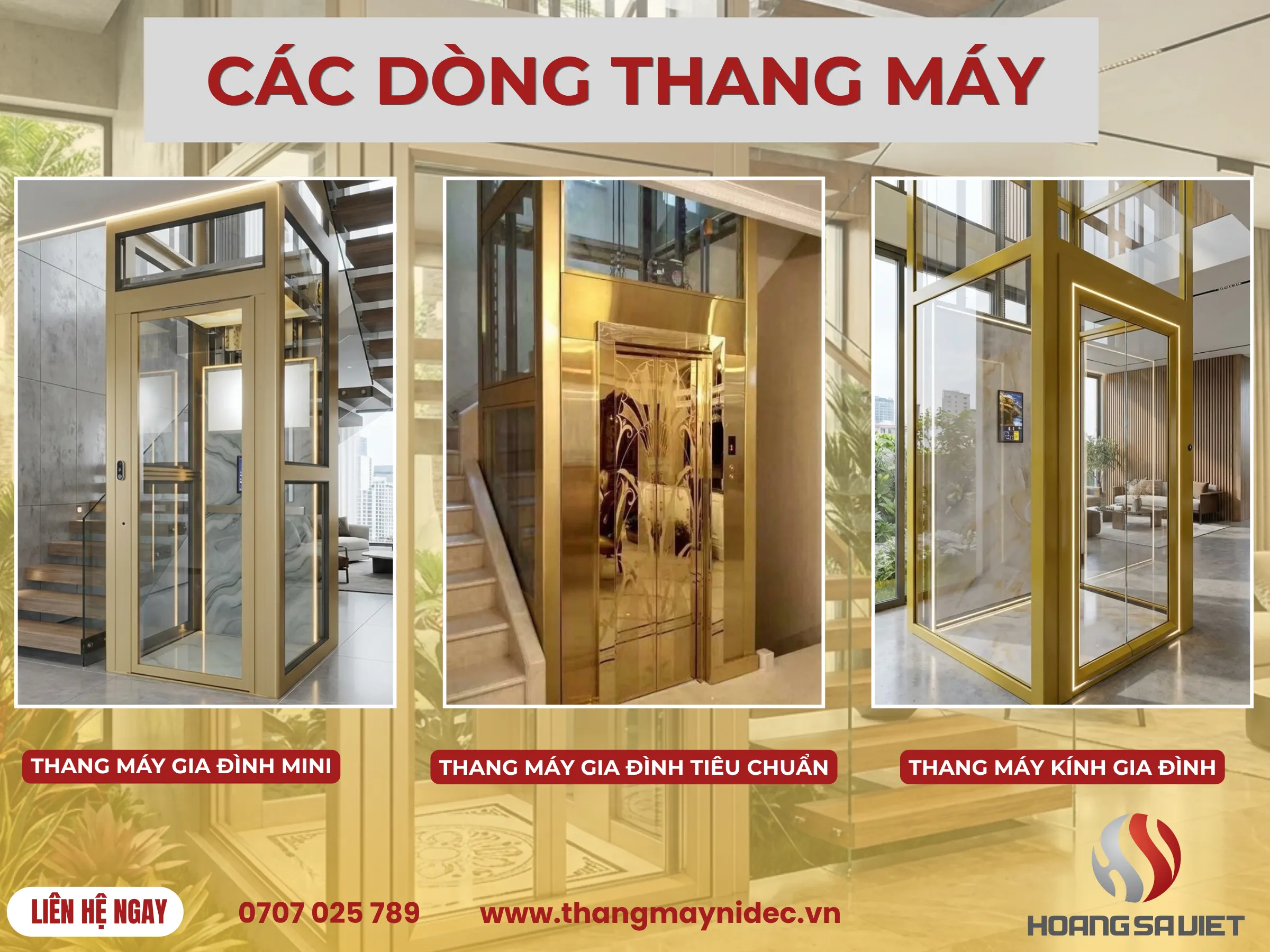 Các Dòng Thang Máy Gia Đình Hoàng Sa Viêt Lắp Đặt Tại Quảng Ninh 