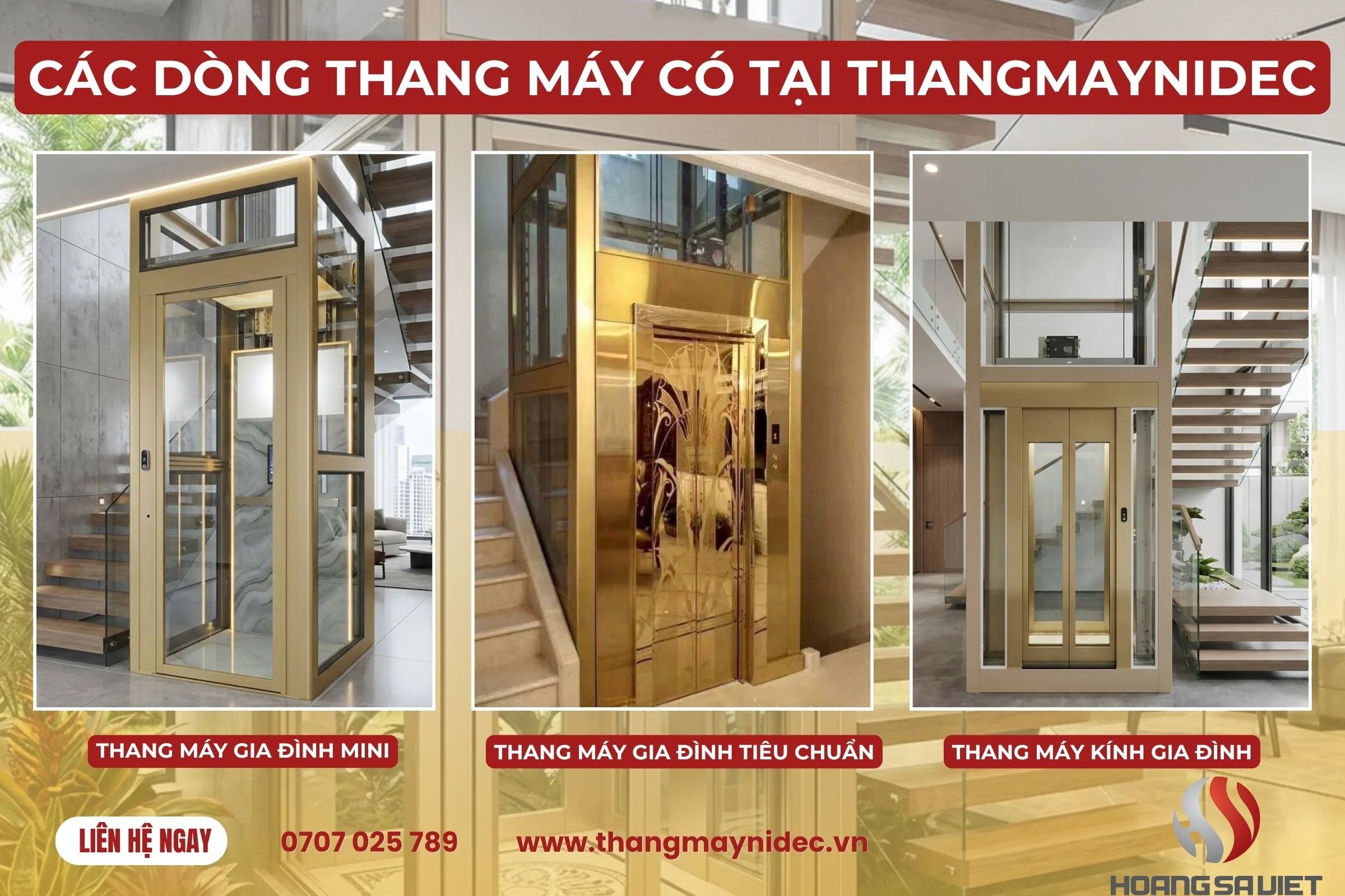 Các dòng thang máy mà THANGMAYNIDEC phân phối