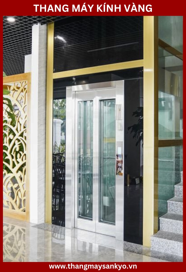 The golden glass elevator model must be designed in harmony with the overall design of the project The golden glass elevator model must be designed in harmony with the overall design of the project