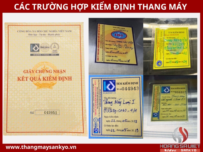 Các trường hợp kiểm định thang máy Các trường hợp kiểm định thang máy