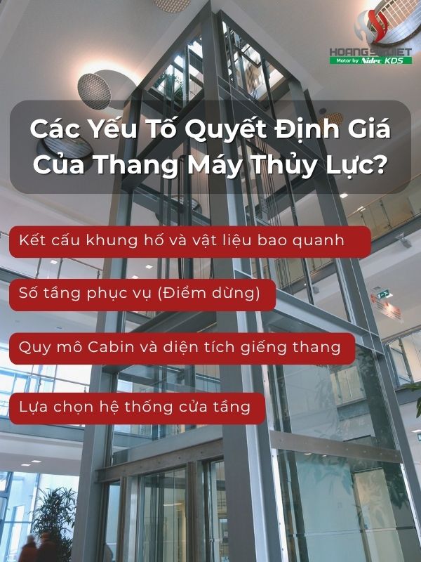 Các yếu tố quyết định giá của thang máy thủy lực 