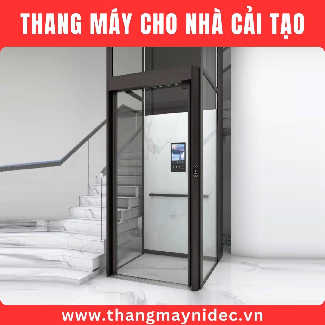 thang máy thủy lực cửa mở tay