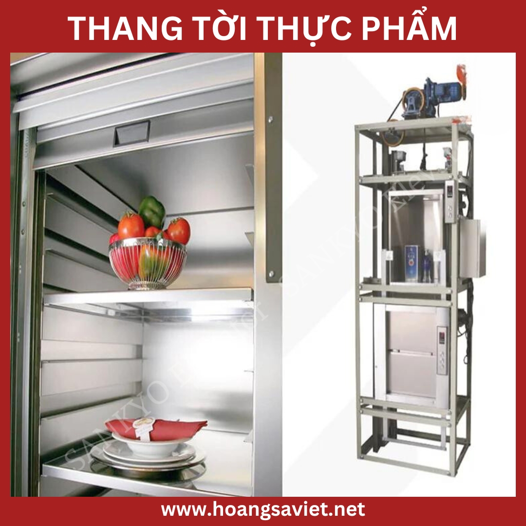 Cấu tạo thang tời thực phẩm Cấu tạo thang tời thực phẩm