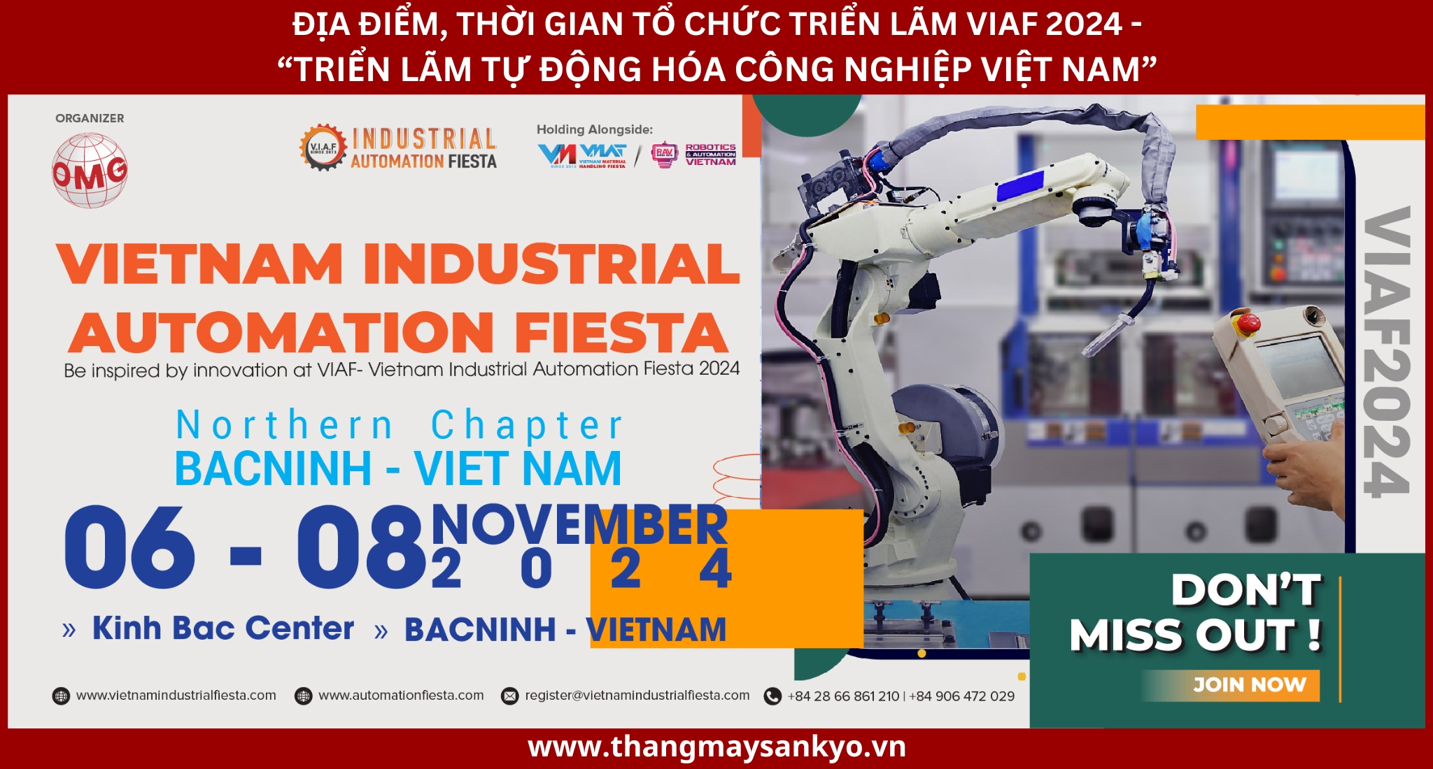 Thông tin tổ chức Triển lãm VIAF 2024 - Triển lãm Quốc tế về Máy móc Thiết bị Tự động hóa Việt Nam Thông tin tổ chức Triển lãm VIAF 2024 - Triển lãm Quốc tế về Máy móc Thiết bị Tự động hóa Việt Nam