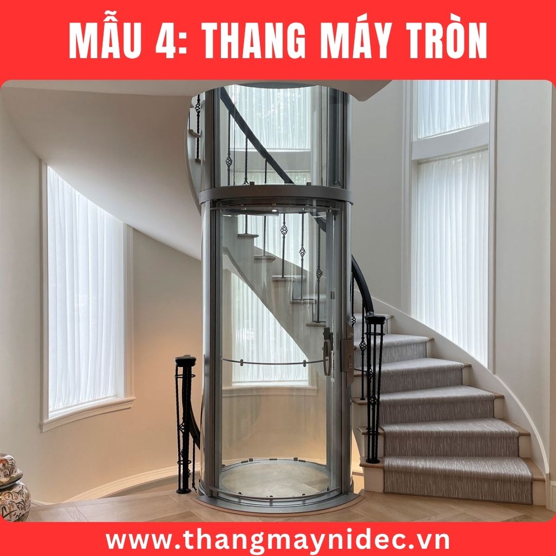 thang máy gia đình hình tròn