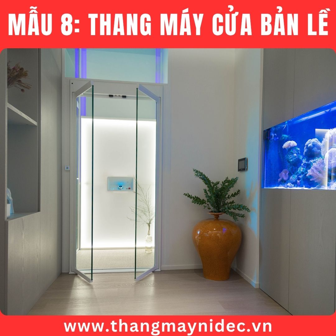 thang máy gia đình cửa bản lề