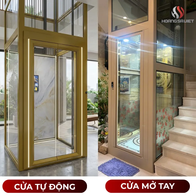 Hai loại cửa Thang Máy Gia Đình 200Kg