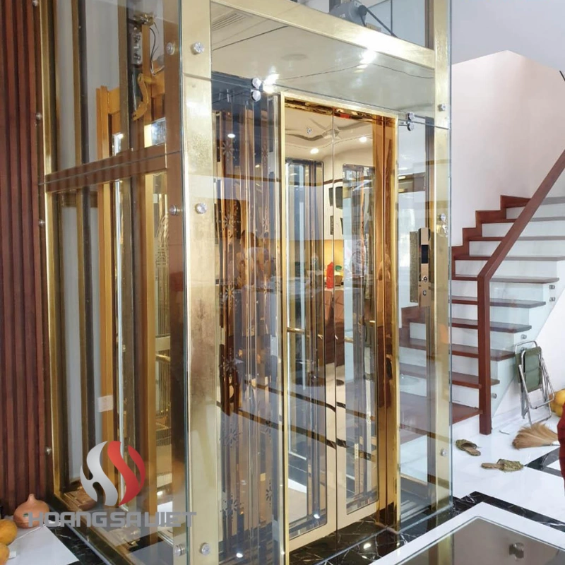 Mẫu thang máy kính sang trọng được thi công bởi công ty Hùng Phát