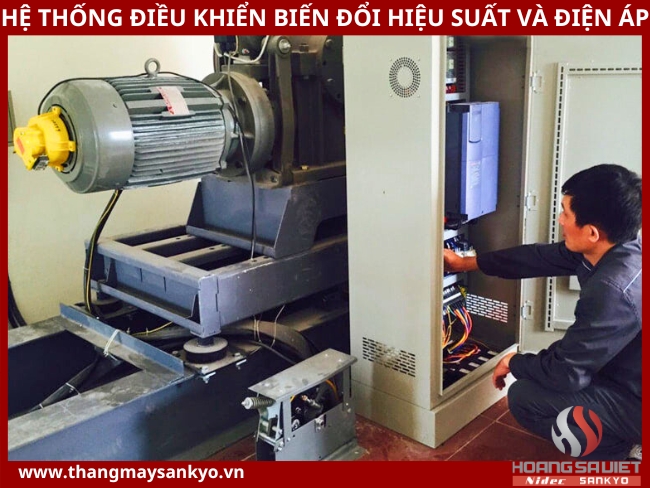 Hệ thống điều khiển biến đổi hiệu suất và điện áp của tủ điện thang máy Hệ thống điều khiển biến đổi hiệu suất và điện áp của tủ điện thang máy