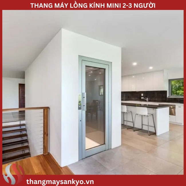 Hình ảnh minh hoạ thang máy kính mini Hình ảnh minh hoạ thang máy kính mini