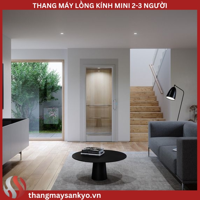 Hình ảnh minh hoạ thang máy kính mini Hình ảnh minh hoạ thang máy kính mini