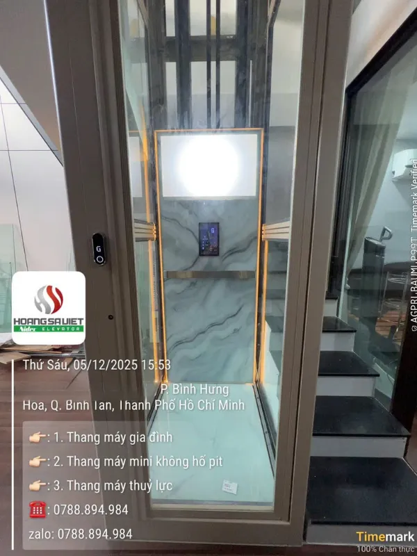Hình Ảnh Thang Máy Gia Đình 200kg Thực Tế Tại Hoàng Sa Việt Elevator