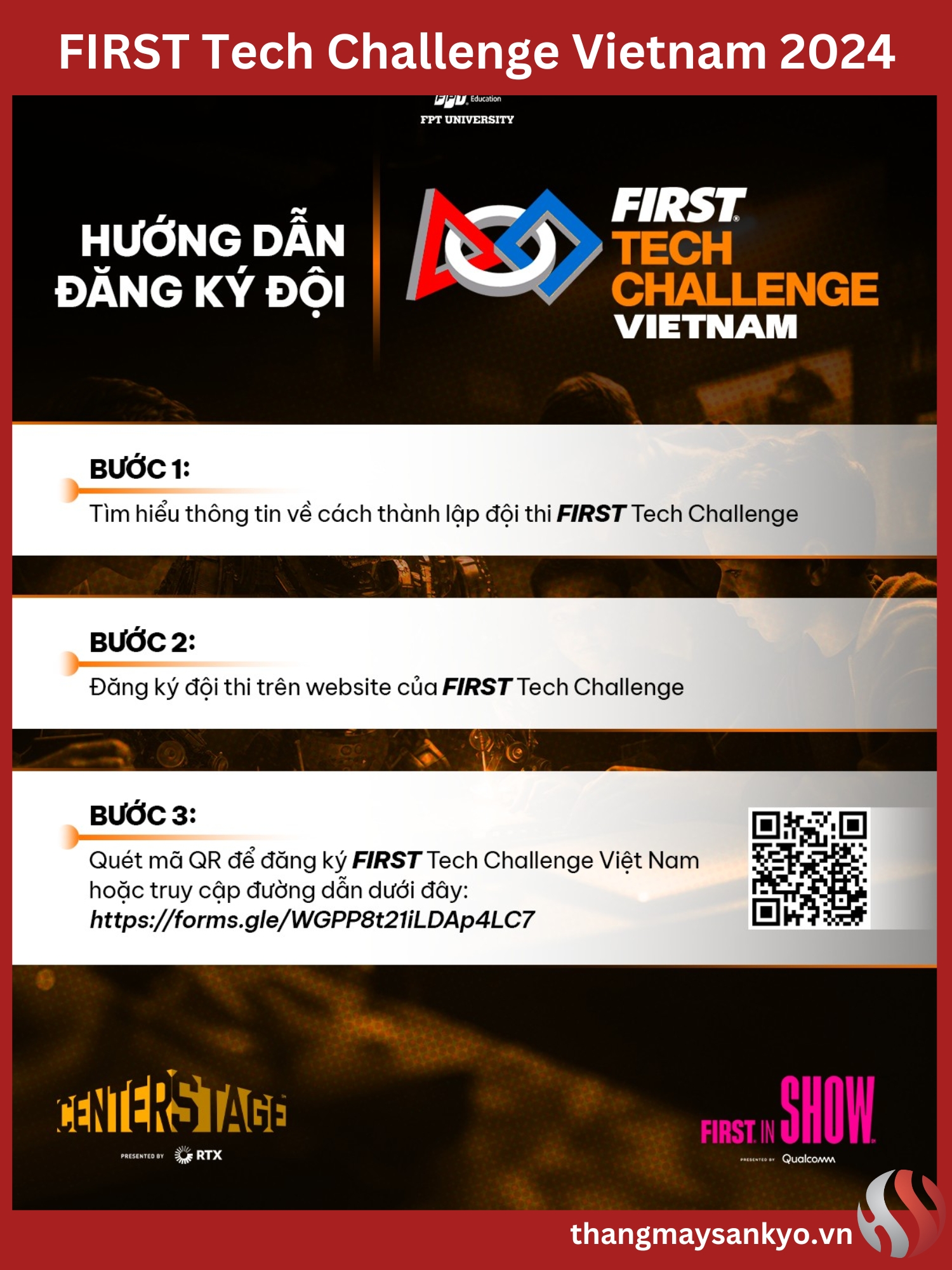 Hướng dẫn đăng ký đội tại FIRST Tech Challenge Vietnam 2024 Hướng dẫn đăng ký đội tại FIRST Tech Challenge Vietnam 2024