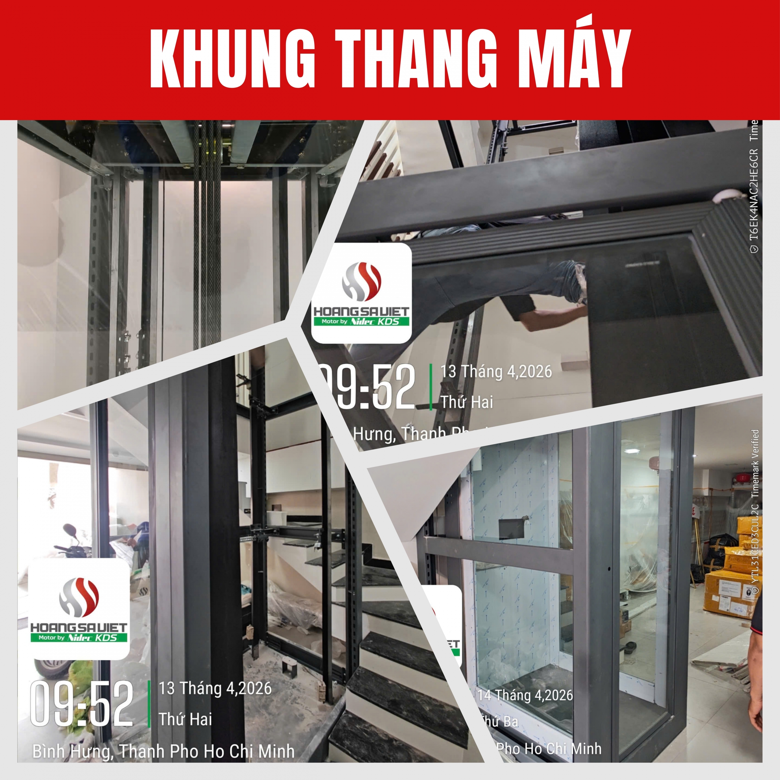 Khung Hố Thang máy Kính Gia Đình