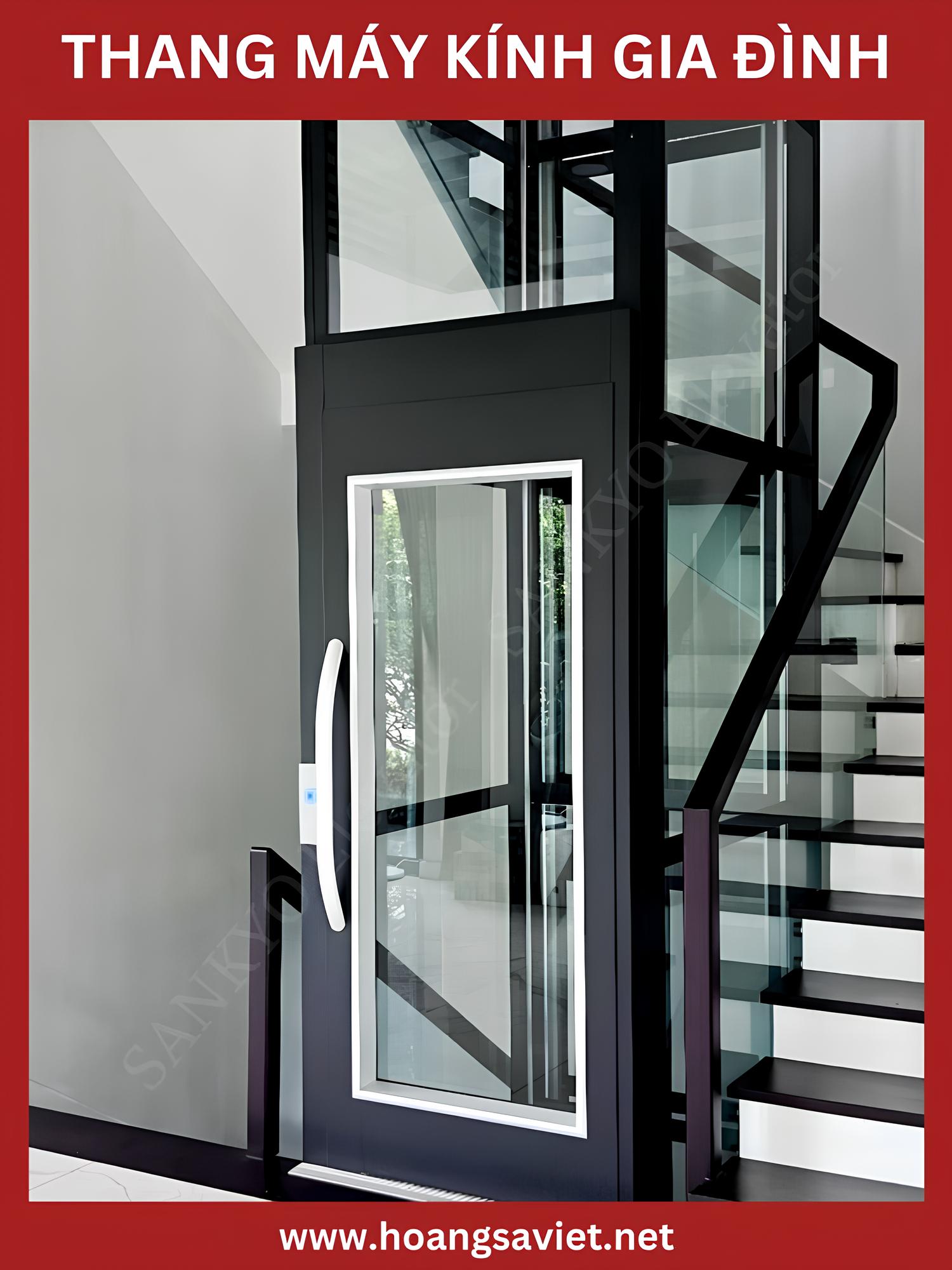 Thang máy kính gia đình đối xứng Thang máy kính gia đình đối xứng