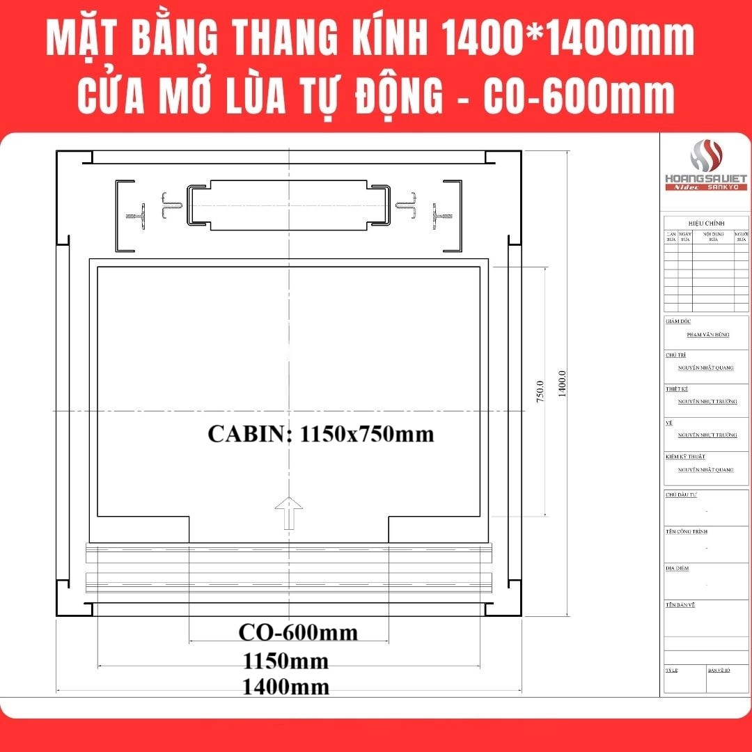bản vẽ mặt bằng thang máy mini