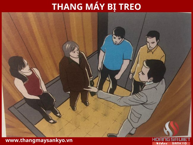 The elevator is suspended The elevator is suspended