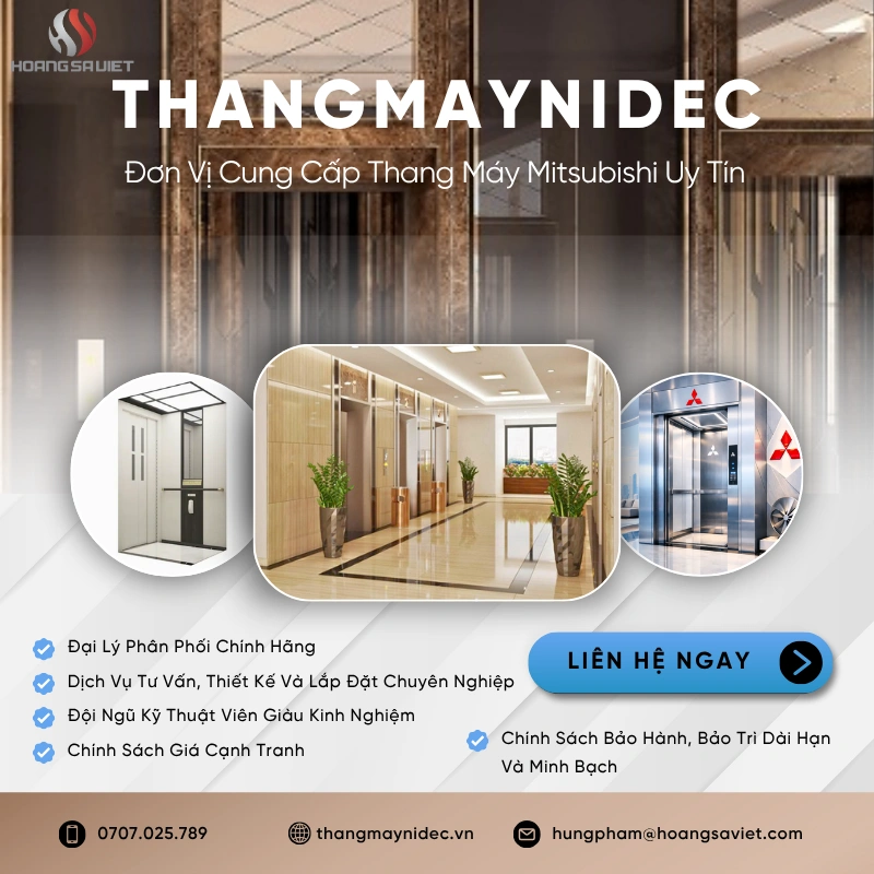 THANGMAYNIDEC tự hào là đơn vị phân phối chính hãng dòng thang máy Mitsubishi
