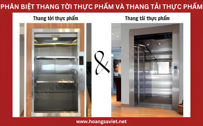 Phân biệt thang tời thực phẩm và thang tải thực phẩm Phân biệt thang tời thực phẩm và thang tải thực phẩm