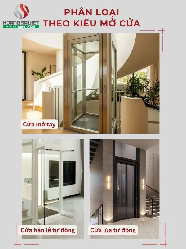 Phân loại thang máy theo kiểu mở cửa