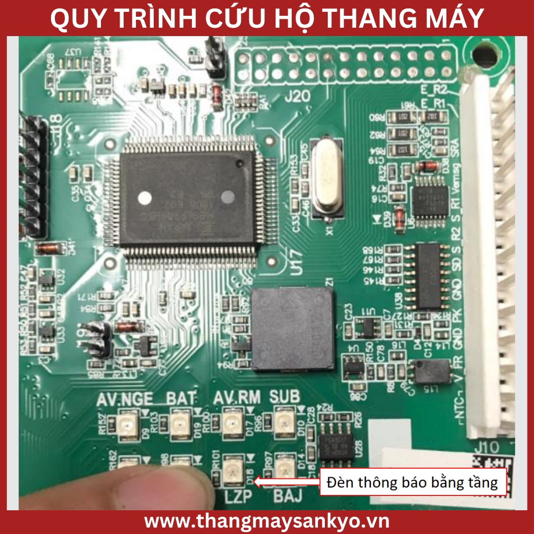 Nếu đèn LZP sáng, có thể tiến hành mở cửa tầng, đưa người bị kẹt ra ngoài Nếu đèn LZP sáng, có thể tiến hành mở cửa tầng, đưa người bị kẹt ra ngoài