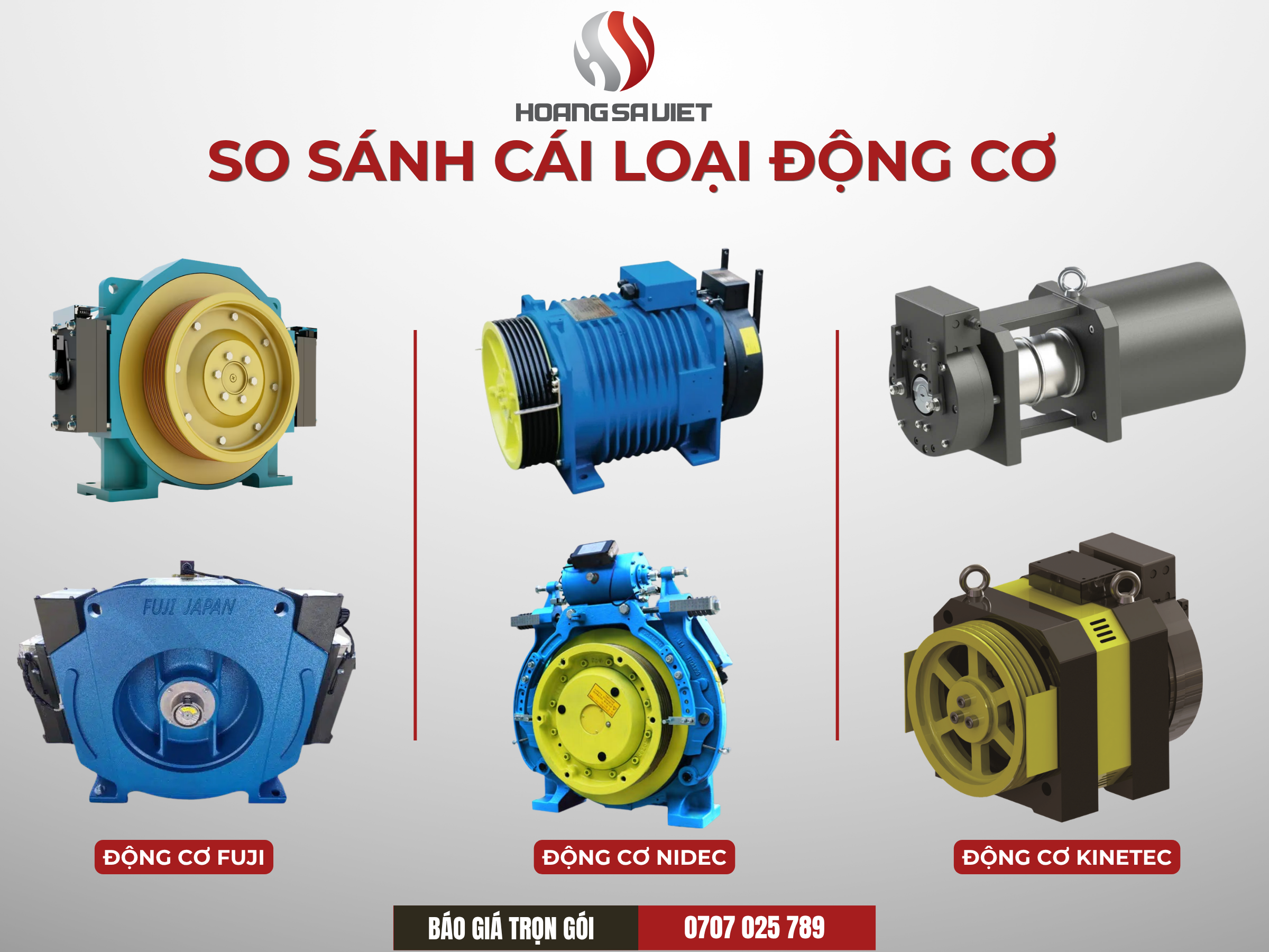 So Sánh Động Cơ Fuji - Nidec- Kinetec