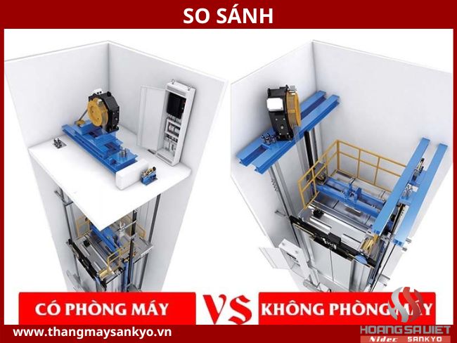 So sánh thang máy có phòng máy và không có phòng máy So sánh thang máy có phòng máy và không có phòng máy