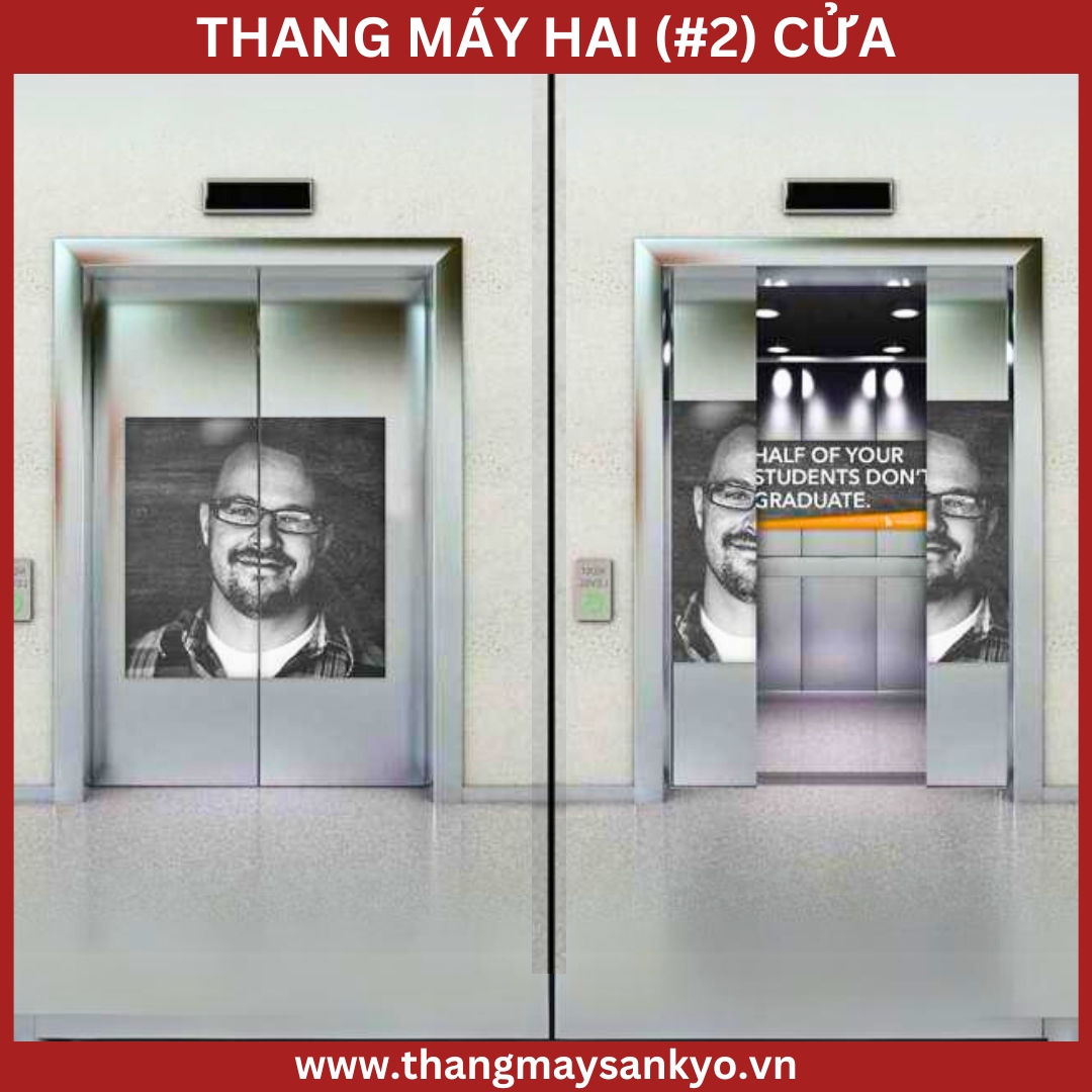 Thang máy 2 cửa mở Thang máy 2 cửa mở