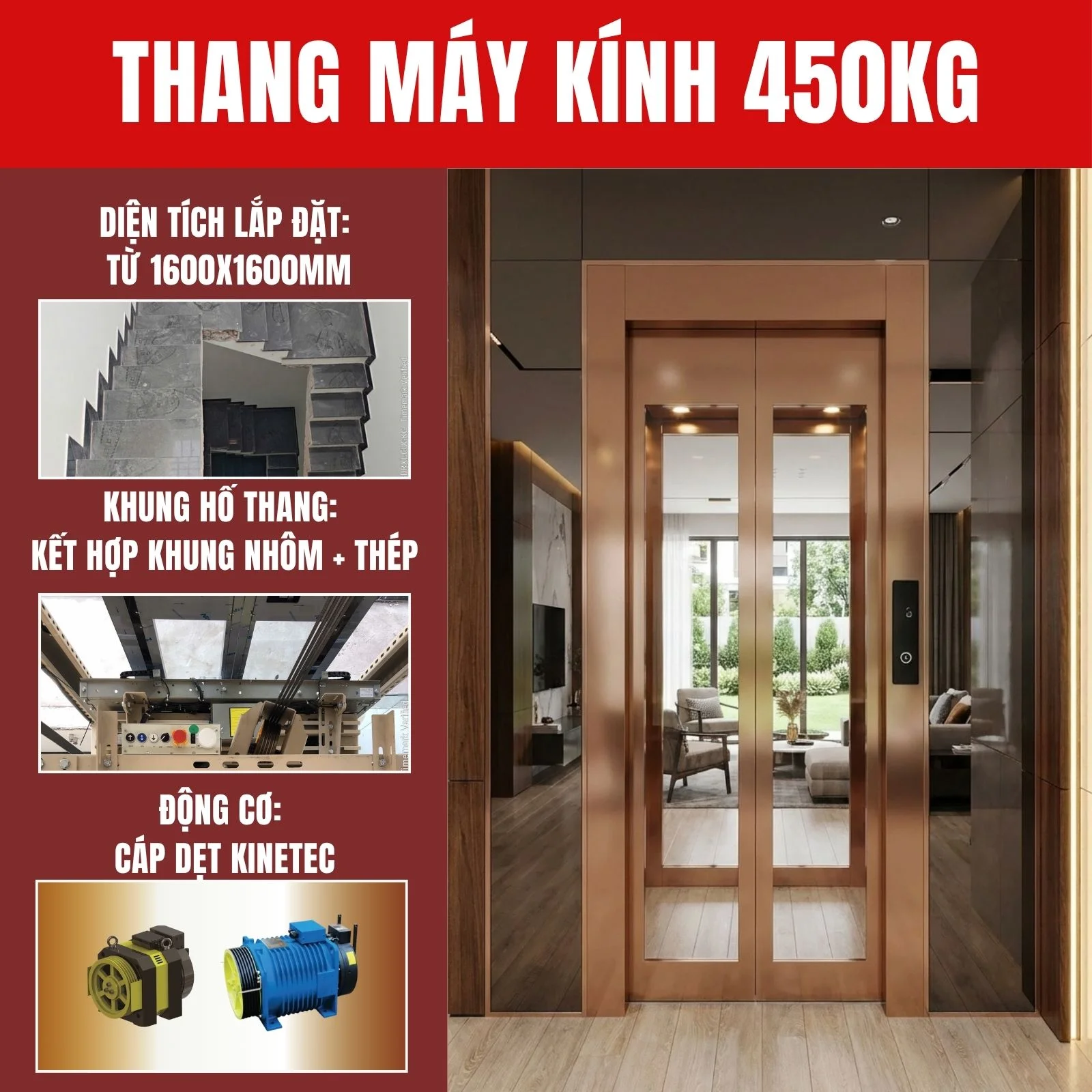 Thang Máy Kính 450kg
