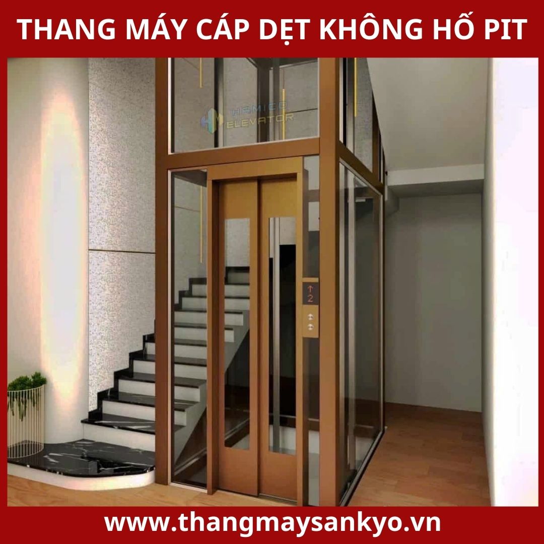 Thang máy cáp dẹt không hố pit Thang máy cáp dẹt không hố pit
