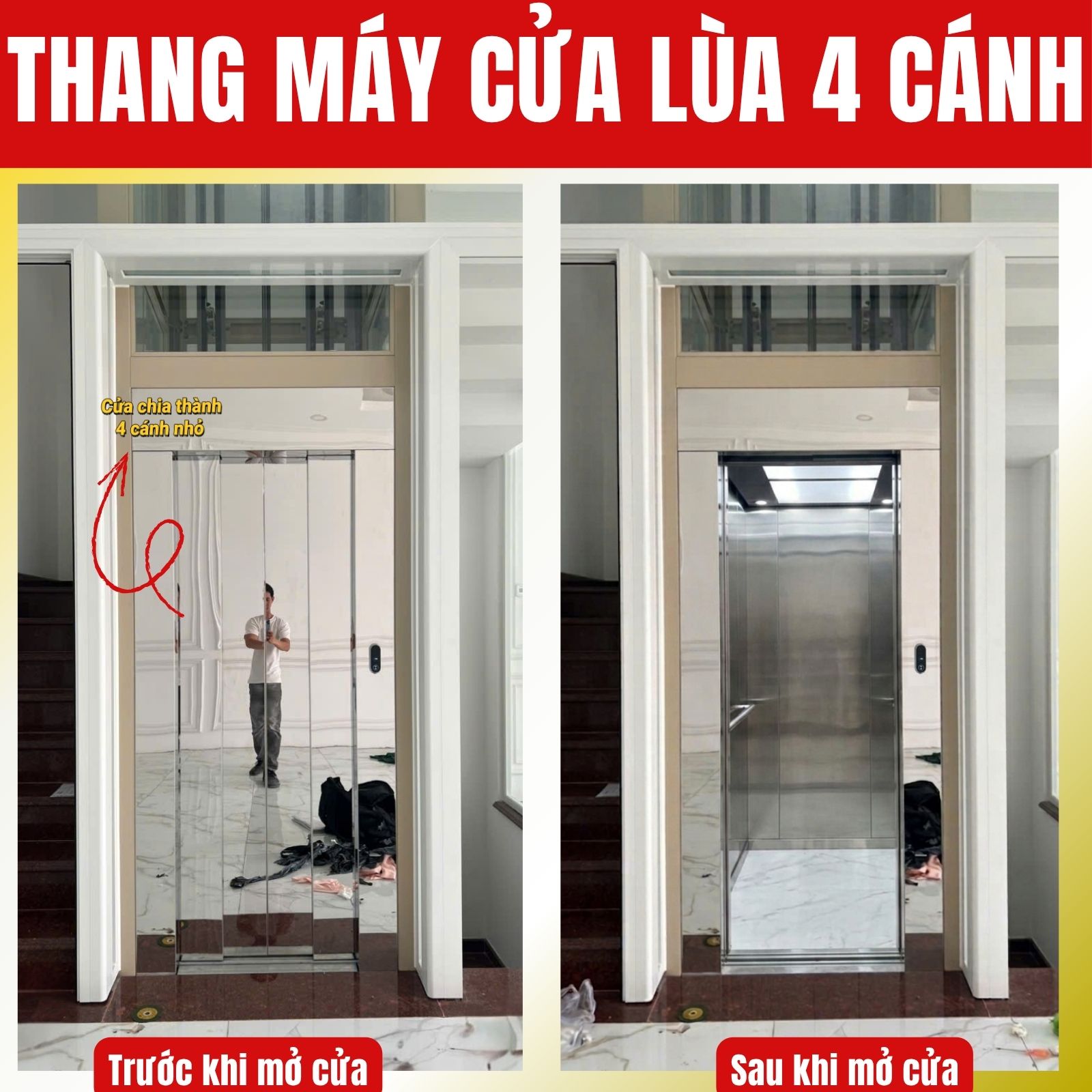 Thang máy cửa lùa 4 cánh