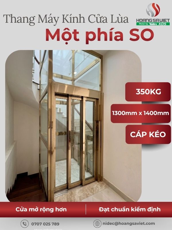 Thang máy kính cửa lùa một phía SO