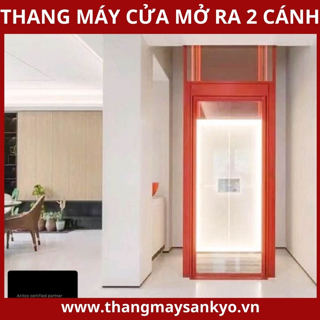 Elevator door opens to 2 wings Elevator door opens to 2 wings