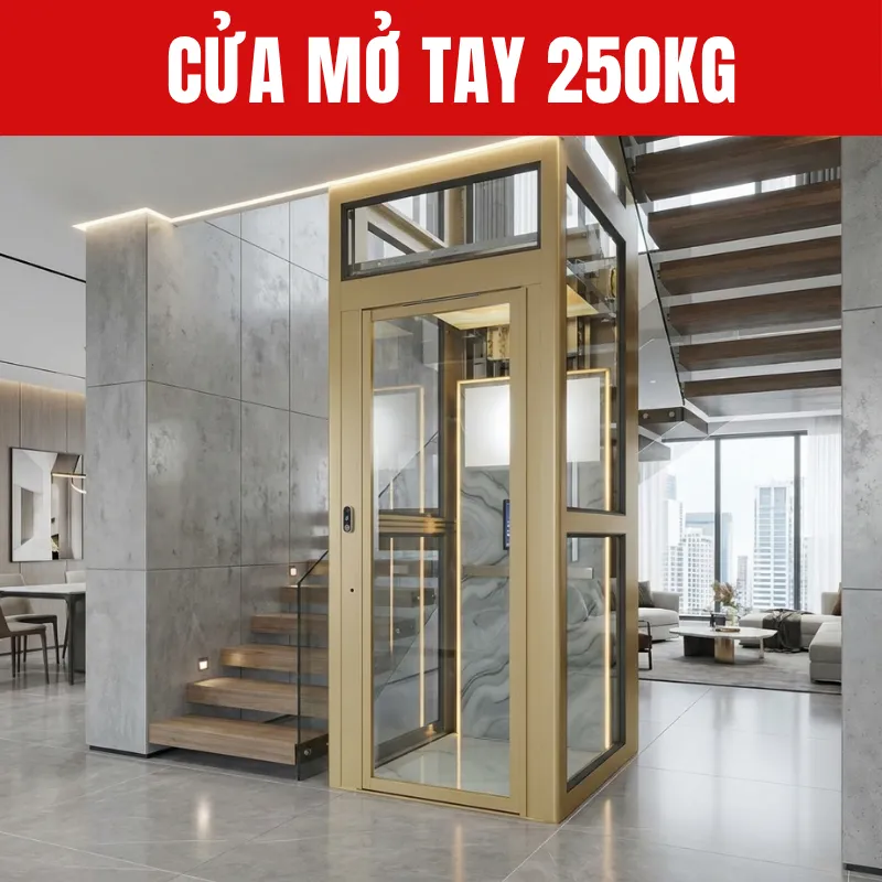 Thang Máy Gia Đình Cửa Mở Tay