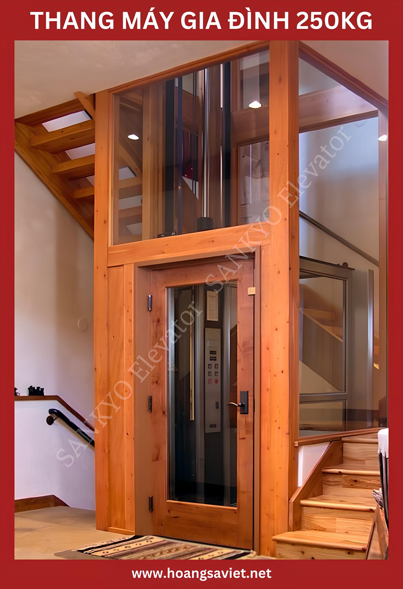 Mẫu thang máy gia đình 250kg ốp gỗ Mẫu thang máy gia đình 250kg ốp gỗ