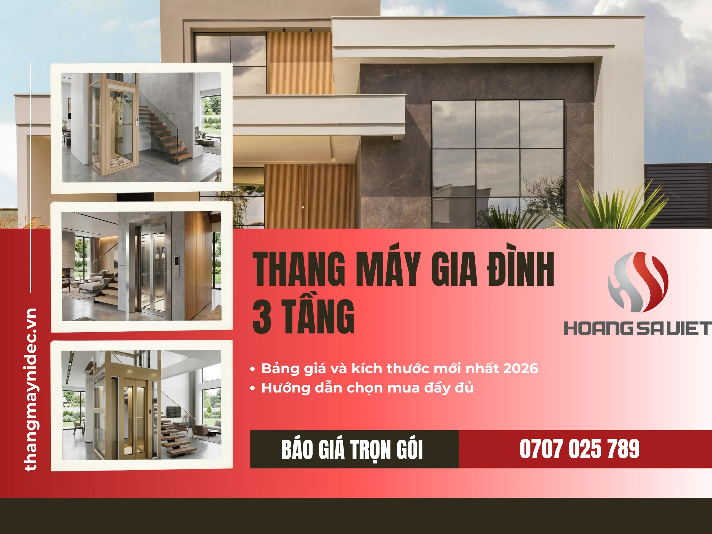 Thang Máy Gia Đình 3 Tầng - Báo Giá Trọn Gói 