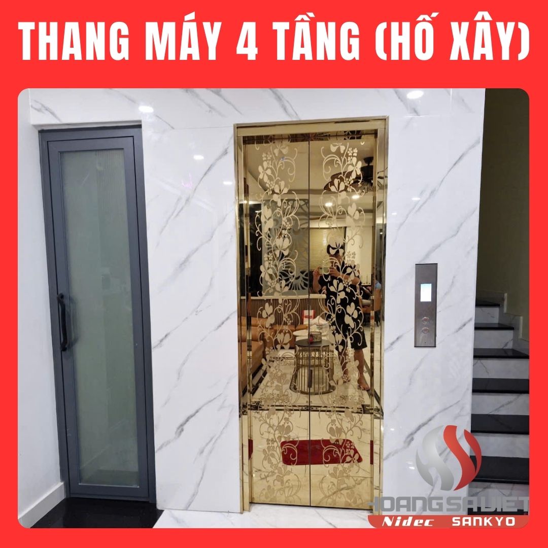 Thang máy gia đình xây tường ốp đá hoa cương Thang máy gia đình xây tường ốp đá hoa cương